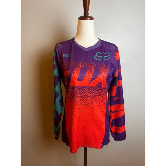 Fox Tops - Women’s m Fox Jersey, Purple and Red moto bikes sports jersey